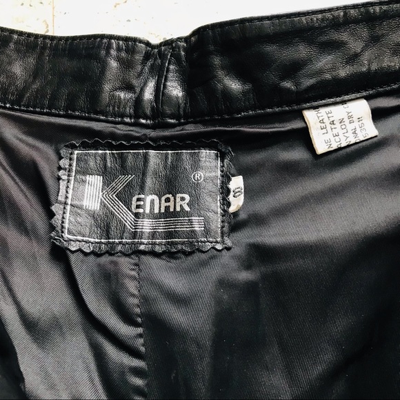 KENAR VINTAGE Genuine Leather BLACK PANTS - Picture 2 of 7